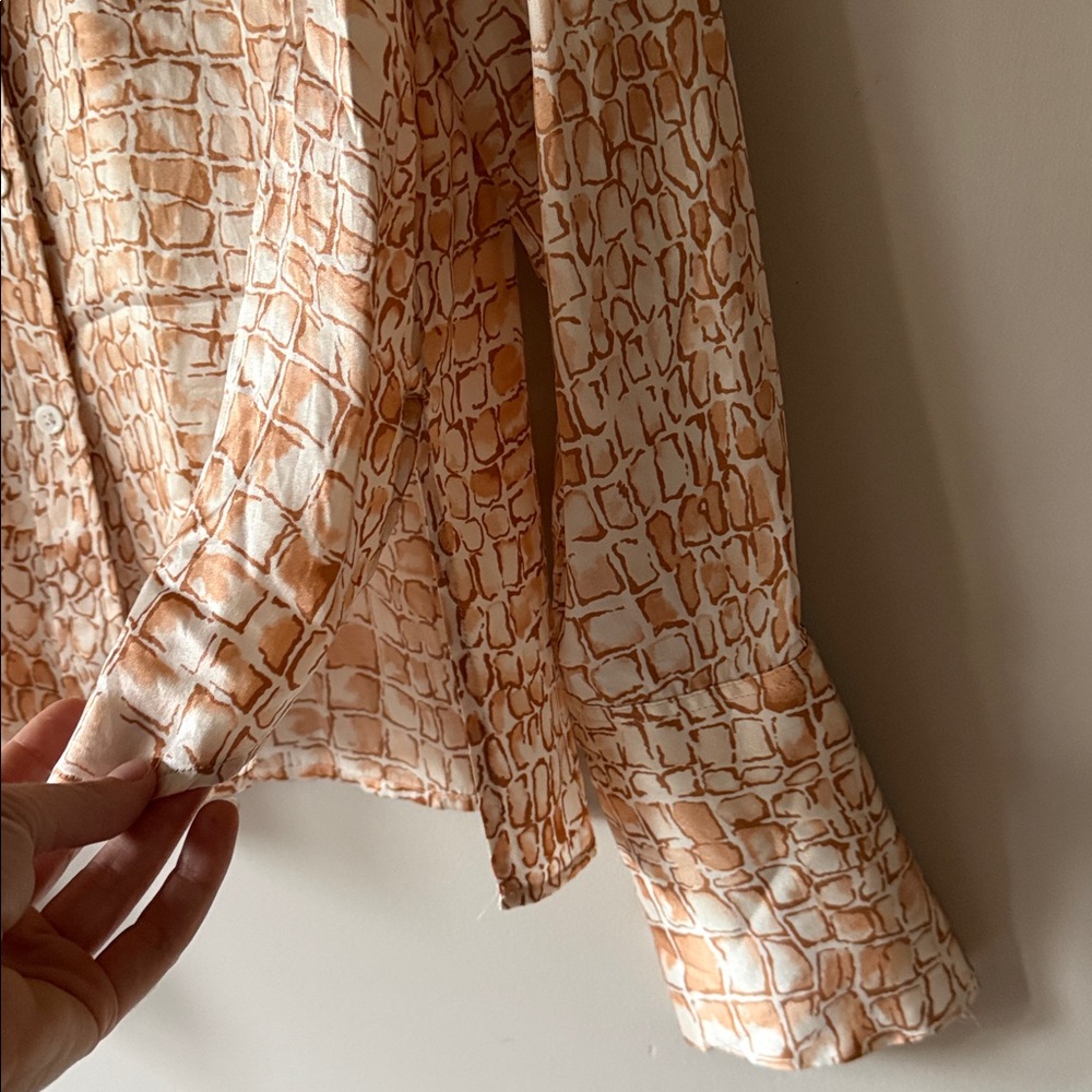 Equipment Silk Snake Pattern Button Down Shirt - image 5